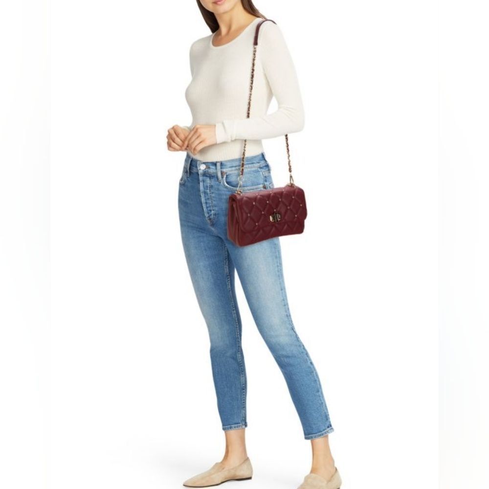 Badgley Mischka Medium Studded Quilted Shoulder Bag - Picture 2 of 13